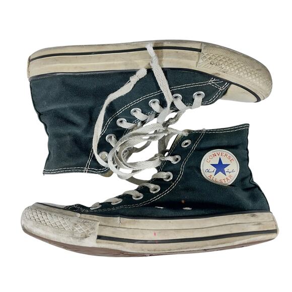 CONVERSE! CHUCK TAYLOR ALL STAR BLACK, WHITE HIGH TOP SNEAKERS, TENNIES! SZ 6 - Picture 7 of 10
